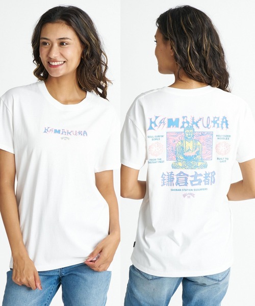BILLABONG(ビラボン)の「BILLABONG ウィメンズ DESTINATION KAMAKURA TEE Tシャツ 【2026年夏モデル】(Tシャツ/カットソー・レディース・ブラック系その他/オフホワイト・MEDIUM)」の1枚目の写真