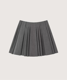 Pleats Gray Mini Skirt