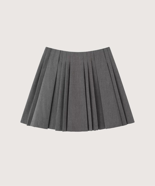 LA POMME petit(ラポミ・プチ)の「Pleats Gray Mini Skirt(スカート・レディース・グレー・LARGE/MEDIUM/SMALL/X-SMALL)」の1枚目の写真