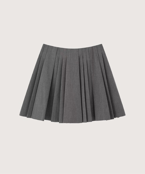 LA POMME petit(ラポミ・プチ)の「Pleats Gray Mini Skirt(スカート・レディース・グレー・LARGE/MEDIUM/SMALL/X-SMALL)」の2枚目の写真