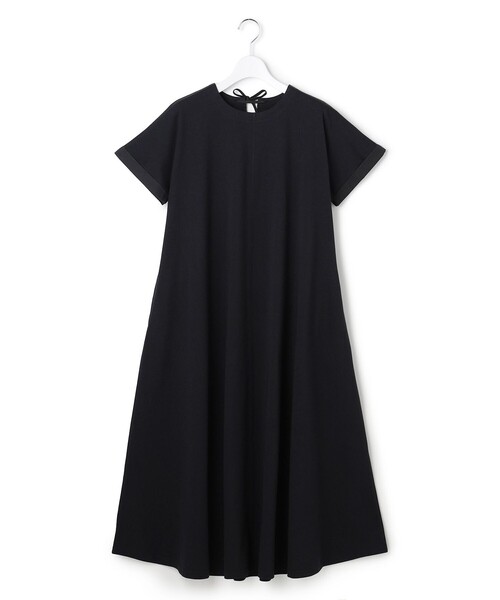 J.PRESS YORK STREET(ジェイプレスヨークストリート)の「【WOMEN】キャップスリーブAラインワンピース(ワンピース・レディース・ブラック系/ネイビー系/ブルー系/ダークブラウン系・F)」の2枚目の写真