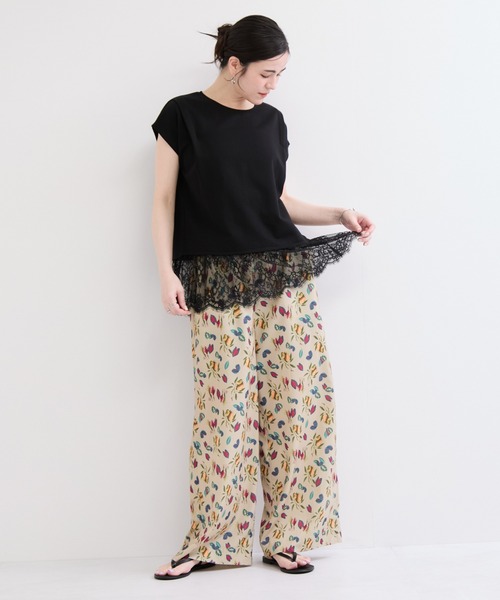 le cercle ADAM ET ROPE'(ルセルクルアダムエロペ)の「レースコンビカットソー(Tシャツ/カットソー・レディース・ホワイト/グレー/ブラック・FREE)」の4枚目の写真