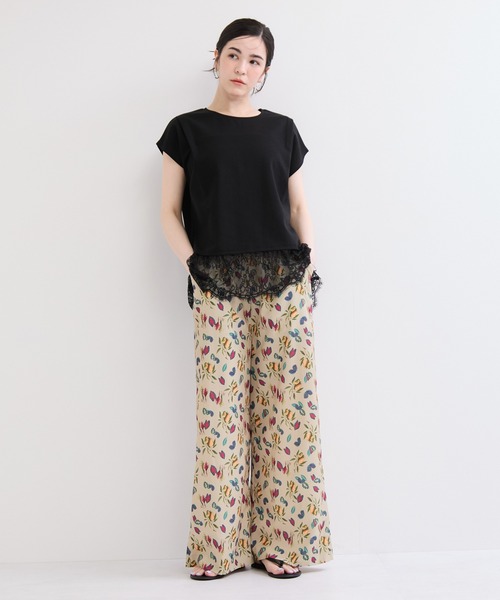 le cercle ADAM ET ROPE'(ルセルクルアダムエロペ)の「レースコンビカットソー(Tシャツ/カットソー・レディース・ホワイト/グレー/ブラック・FREE)」の5枚目の写真