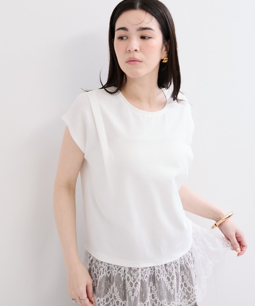le cercle ADAM ET ROPE'(ルセルクルアダムエロペ)の「レースコンビカットソー(Tシャツ/カットソー・レディース・ホワイト/グレー/ブラック・FREE)」の11枚目の写真