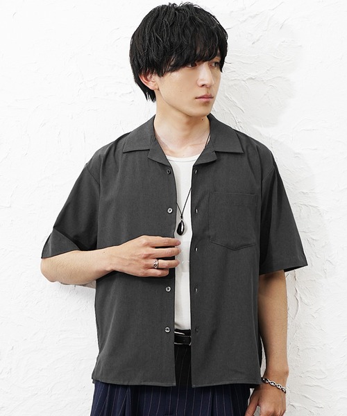MinoriTY(マイノリティ)の「【MinoriTY】COOL&DRYオープンカラー半袖シャツ メンズ 春服 夏服 ユニセックス 接触冷感(シャツ/ブラウス・メンズ・チャコール/ブルー/グレー・L/M)」の4枚目の写真