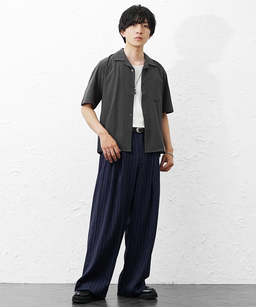 MinoriTY(マイノリティ)の「【MinoriTY】COOL&DRYオープンカラー半袖シャツ メンズ 春服 夏服 ユニセックス 接触冷感(シャツ/ブラウス・メンズ・チャコール/ブルー/グレー・L/M)」の7枚目の写真