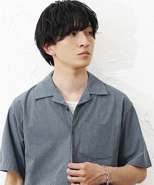 MinoriTY(マイノリティ)の「【MinoriTY】COOL&DRYオープンカラー半袖シャツ メンズ 春服 夏服 ユニセックス 接触冷感(シャツ/ブラウス・メンズ・チャコール/ブルー/グレー・L/M)」の9枚目の写真