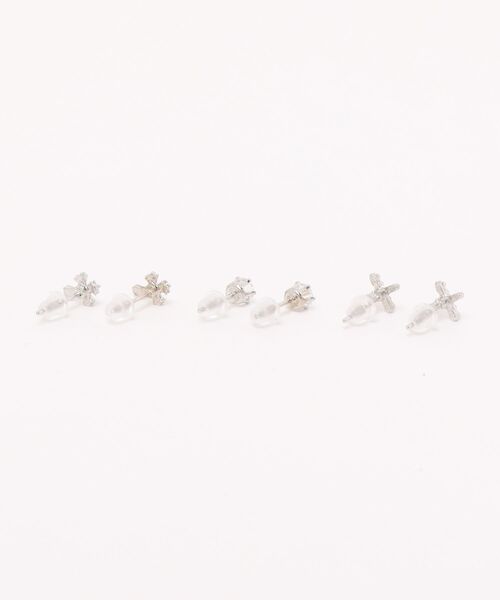 MASHIRO(マシロ)の「【MASHIRO】ワンポイントクロスモチーフミックスピアス6点セット(MA/EK1)(ピアス(両耳用)・レディース・シルバー・FREE)」の10枚目の写真