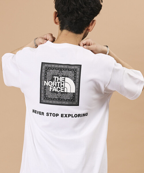 THE NORTH FACE(ザノースフェイス)の「THE NORTH FACE/ザ・ノース・フェイス Short Sleeve Bandana Square Logo Tee/ショートスリーブ バンダナ スクエア ロゴ Tシャツ 限定展開(Tシャツ/カットソー・メンズ・ネイビー/ホワイト/チャコールグレー/ブラック/グレー・MEDIUM/X-LARGE/LARGE/SMALL)」の2枚目の写真