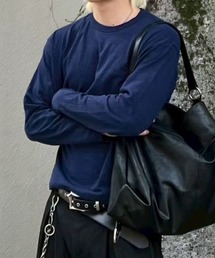 Chikashitsu +（チカシツプラス）の「【Chikashitsu +】cropped slub long sleeve tee / 【チカシツプラス】クロップドスラブ長袖Tシャツ（Tシャツ/カットソー）」