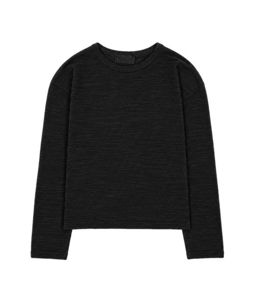 Chikashitsu +(チカシツプラス)の「【Chikashitsu +】cropped slub long sleeve tee / 【チカシツプラス】クロップドスラブ長袖Tシャツ(Tシャツ/カットソー・メンズ・ネイビー/カーキ/アイボリー/ブラック・ONE SIZE)」の18枚目の写真