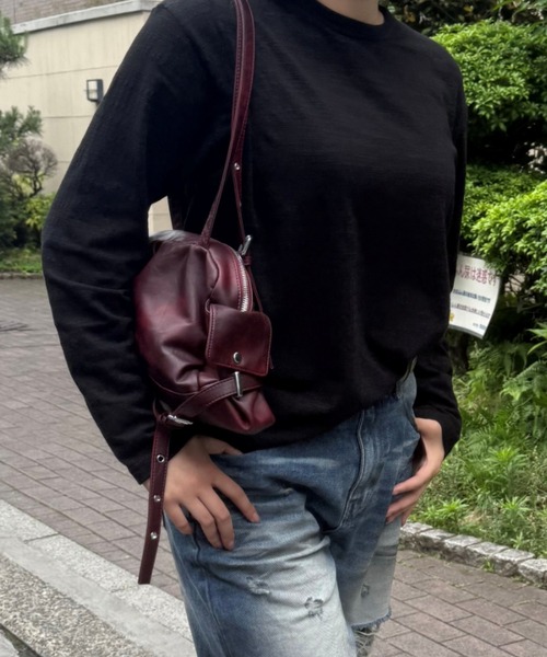 Chikashitsu +(チカシツプラス)の「【Chikashitsu +】cropped slub long sleeve tee / 【チカシツプラス】クロップドスラブ長袖Tシャツ(Tシャツ/カットソー・メンズ・ネイビー/カーキ/アイボリー/ブラック・ONE SIZE)」の15枚目の写真