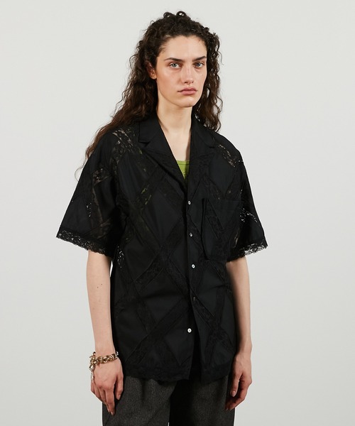 PRANK PROJECT(プランクプロジェクト)の「クロスレースオープンカラーシャツ / Cross-Lace Open-Neck Shirt(シャツ/ブラウス・レディース・ホワイト/ブラック・FREE)」の13枚目の写真