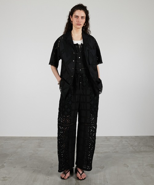 PRANK PROJECT(プランクプロジェクト)の「クロスレースオープンカラーシャツ / Cross-Lace Open-Neck Shirt(シャツ/ブラウス・レディース・ホワイト/ブラック・FREE)」の22枚目の写真
