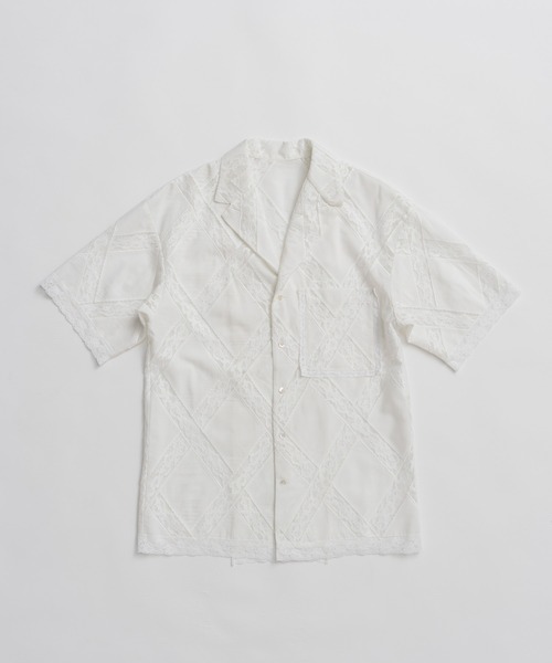 PRANK PROJECT(プランクプロジェクト)の「クロスレースオープンカラーシャツ / Cross-Lace Open-Neck Shirt(シャツ/ブラウス・レディース・ホワイト/ブラック・FREE)」の6枚目の写真