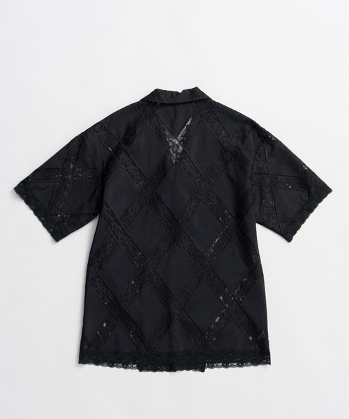 PRANK PROJECT(プランクプロジェクト)の「クロスレースオープンカラーシャツ / Cross-Lace Open-Neck Shirt(シャツ/ブラウス・レディース・ホワイト/ブラック・FREE)」の4枚目の写真