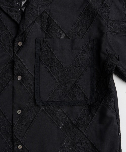 PRANK PROJECT(プランクプロジェクト)の「クロスレースオープンカラーシャツ / Cross-Lace Open-Neck Shirt(シャツ/ブラウス・レディース・ホワイト/ブラック・FREE)」の3枚目の写真