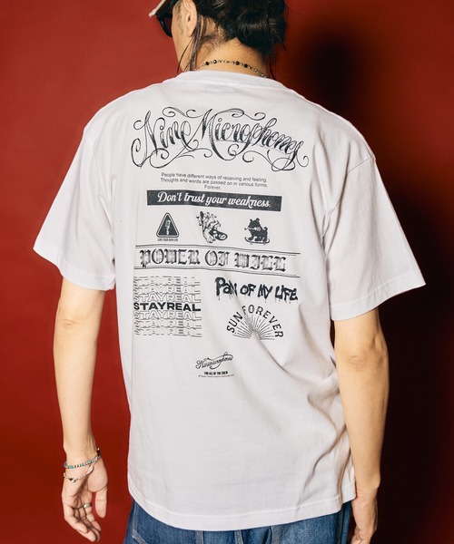NineMicrophones(ナインマイクロフォンズ)の「Words TEE(Tシャツ/カットソー・メンズ・ブラック/ネイビー/ホワイト・XX-LARGE/X-LARGE/LARGE/MEDIUM/SMALL)」の1枚目の写真
