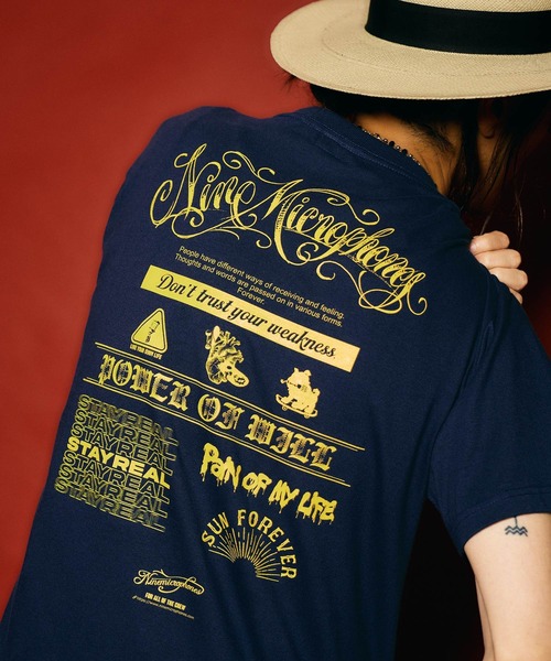 NineMicrophones(ナインマイクロフォンズ)の「Words TEE(Tシャツ/カットソー・メンズ・ブラック/ネイビー/ホワイト・XX-LARGE/X-LARGE/LARGE/MEDIUM/SMALL)」の18枚目の写真
