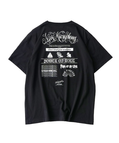 NineMicrophones(ナインマイクロフォンズ)の「Words TEE(Tシャツ/カットソー・メンズ・ブラック/ネイビー/ホワイト・XX-LARGE/X-LARGE/LARGE/MEDIUM/SMALL)」の5枚目の写真