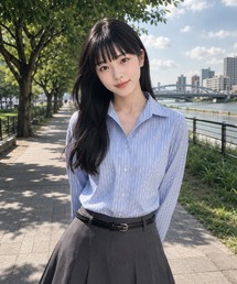 【GENERAL IDEA】クラシックストライプリベットシャツ / CLASSIC STRIPED RIVET SHIRT