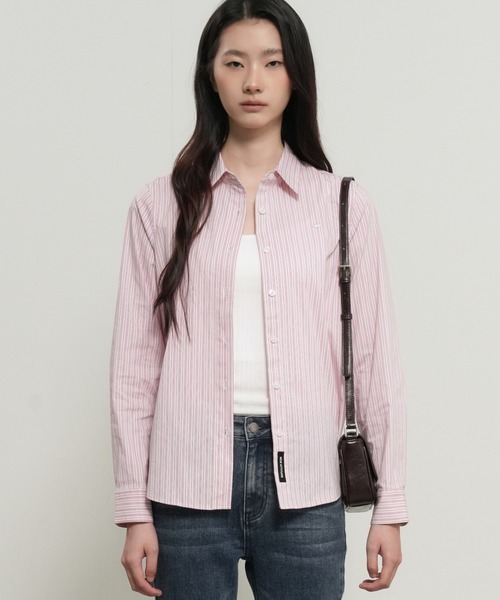 GENERAL IDEA(ジェネラルアイデア)の「【GENERAL IDEA】クラシックストライプリベットシャツ / CLASSIC STRIPED RIVET SHIRT(シャツ/ブラウス・レディース・ピンク/ブルー/グレー・L/M/S)」の9枚目の写真