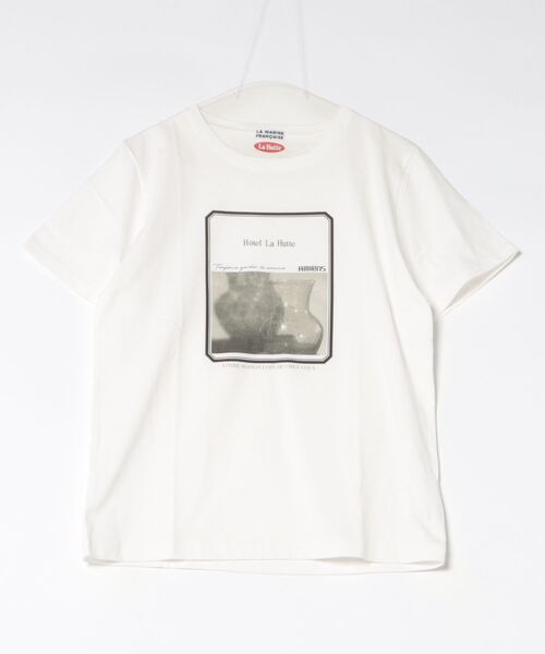 LA MARINE FRANCAISE(マリン フランセーズ)の「【LA HUTTE】26/-天竺ボトルプリントS/S TEE(Tシャツ/カットソー・レディース・ホワイト・FREE)」の1枚目の写真