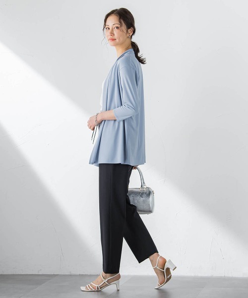 LAUTREAMONT(ロートレアモン)の「【WEB限定】ひやさらシワレス着流しカーディガン(Tシャツ/カットソー・レディース・ブラック/ブルー/ベージュ/ホワイト/グリーン・9号/11号)」の20枚目の写真