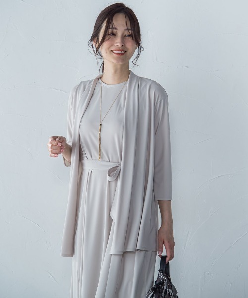 LAUTREAMONT(ロートレアモン)の「【WEB限定】ひやさらシワレス着流しカーディガン(Tシャツ/カットソー・レディース・ブラック/ブルー/ベージュ/ホワイト/グリーン・9号/11号)」の18枚目の写真
