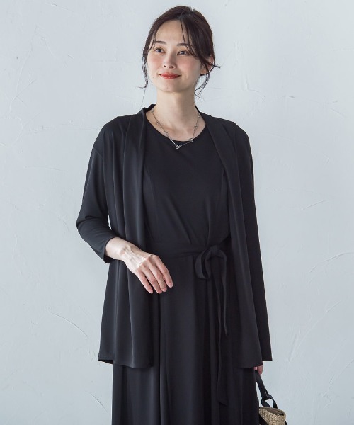 LAUTREAMONT(ロートレアモン)の「【WEB限定】ひやさらシワレス着流しカーディガン(Tシャツ/カットソー・レディース・ブラック/ブルー/ベージュ/ホワイト/グリーン・9号/11号)」の14枚目の写真