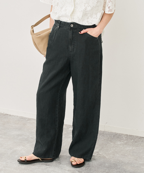 Spick & Span(スピックアンドスパン)の「TICCA / ティッカ リネンガーメントダイパンツ(その他パンツ・レディース・チャコールグレー/ネイビー/ホワイト・1/FREE)」の2枚目の写真