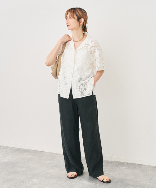 Spick & Span(スピックアンドスパン)の「TICCA / ティッカ リネンガーメントダイパンツ(その他パンツ・レディース・チャコールグレー/ネイビー/ホワイト・1/FREE)」の12枚目の写真