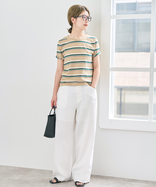 Spick & Span(スピックアンドスパン)の「TICCA / ティッカ リネンガーメントダイパンツ(その他パンツ・レディース・チャコールグレー/ネイビー/ホワイト・1/FREE)」の11枚目の写真