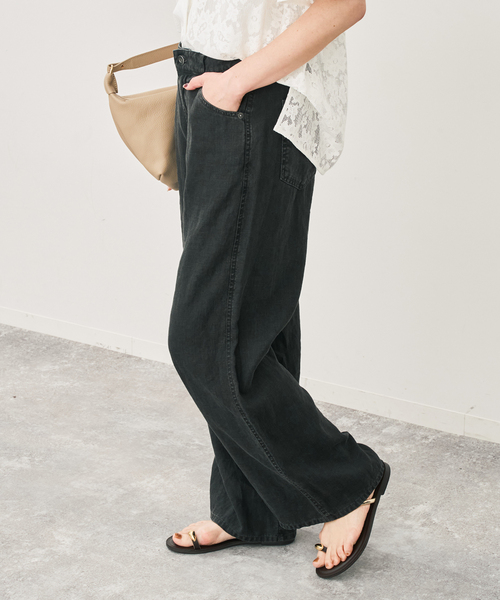 Spick & Span(スピックアンドスパン)の「TICCA / ティッカ リネンガーメントダイパンツ(その他パンツ・レディース・チャコールグレー/ネイビー/ホワイト・1/FREE)」の8枚目の写真