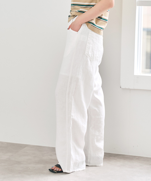 Spick & Span(スピックアンドスパン)の「TICCA / ティッカ リネンガーメントダイパンツ(その他パンツ・レディース・チャコールグレー/ネイビー/ホワイト・1/FREE)」の5枚目の写真