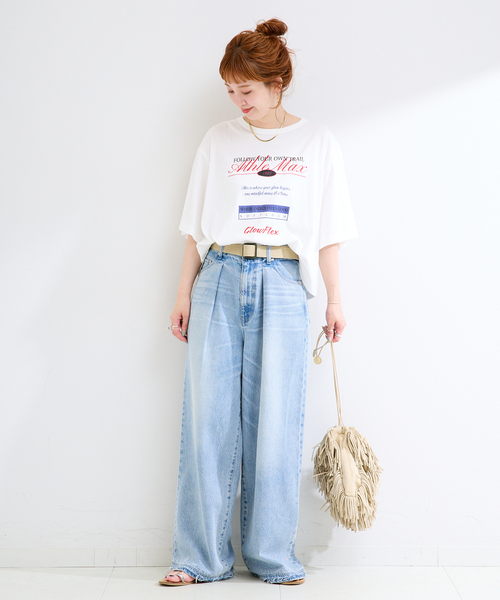 Simplicite(サンプリシテ)の「手洗い可 / ピグメントロゴTEE(Tシャツ/カットソー・レディース・チャコールグレー/ブラウン/ホワイト・FREE)」の10枚目の写真