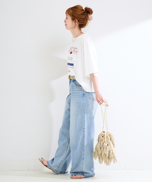 Simplicite(サンプリシテ)の「手洗い可 / ピグメントロゴTEE(Tシャツ/カットソー・レディース・チャコールグレー/ブラウン/ホワイト・FREE)」の11枚目の写真