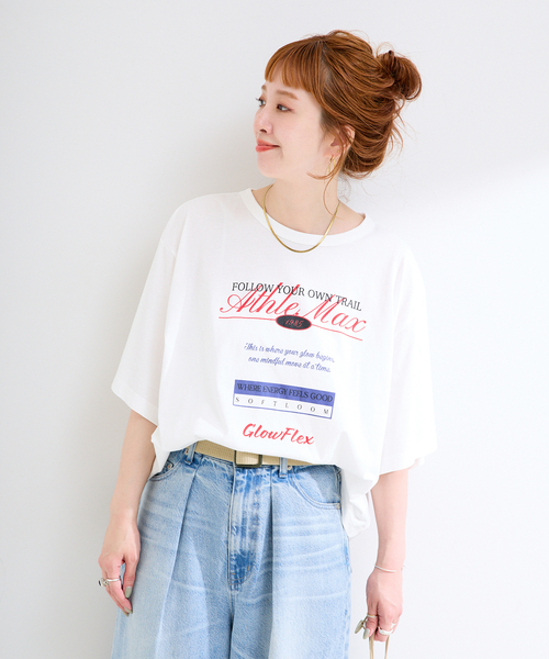 Simplicite(サンプリシテ)の「手洗い可 / ピグメントロゴTEE(Tシャツ/カットソー・レディース・チャコールグレー/ブラウン/ホワイト・FREE)」の13枚目の写真