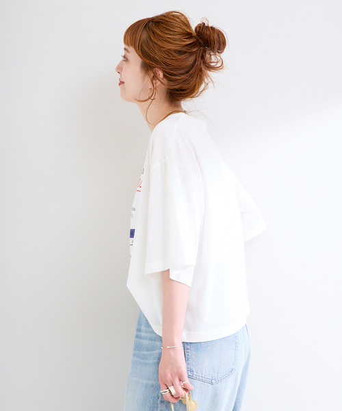 Simplicite(サンプリシテ)の「手洗い可 / ピグメントロゴTEE(Tシャツ/カットソー・レディース・チャコールグレー/ブラウン/ホワイト・FREE)」の14枚目の写真