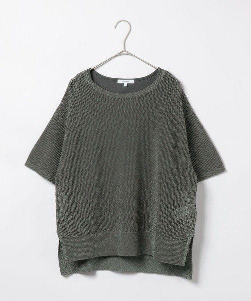 GLOBAL WORK(グローバルワーク)の「洗えるメッシュラメ半袖*タンクトップ/658137(Tシャツ/カットソー・レディース・ダークグレー/ブルー系その他6/オフホワイト・MEDIUM/LARGE)」の12枚目の写真