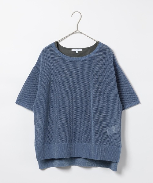 GLOBAL WORK(グローバルワーク)の「洗えるメッシュラメ半袖*タンクトップ/658137(Tシャツ/カットソー・レディース・ダークグレー/ブルー系その他6/オフホワイト・MEDIUM/LARGE)」の13枚目の写真