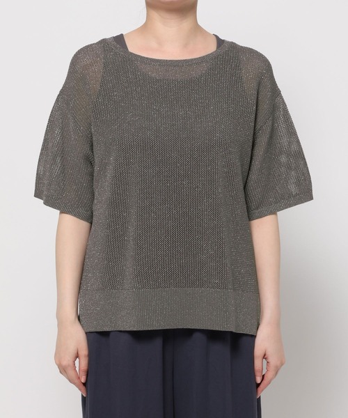 GLOBAL WORK(グローバルワーク)の「洗えるメッシュラメ半袖*タンクトップ/658137(Tシャツ/カットソー・レディース・ダークグレー/ブルー系その他6/オフホワイト・MEDIUM/LARGE)」の14枚目の写真