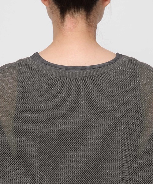 GLOBAL WORK(グローバルワーク)の「洗えるメッシュラメ半袖*タンクトップ/658137(Tシャツ/カットソー・レディース・ダークグレー/ブルー系その他6/オフホワイト・MEDIUM/LARGE)」の18枚目の写真