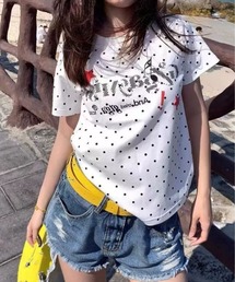 フロント英字ロゴ　スター星柄ショートtシャツ