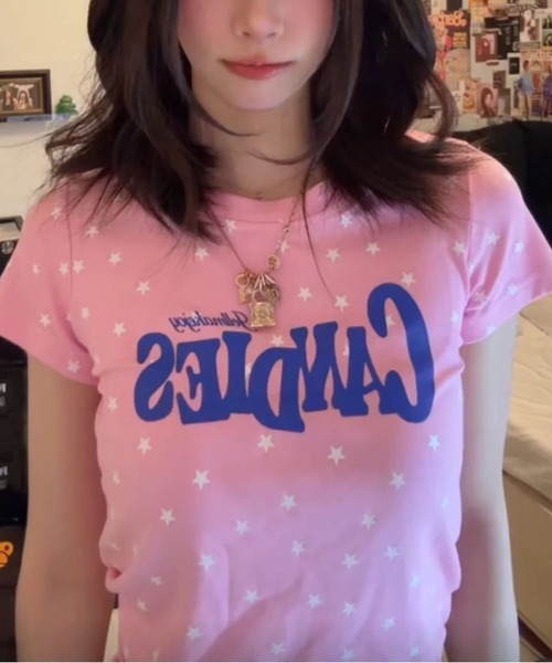 MAISON DE THERESE(メゾン ド テレーズ)の「フロント英字ロゴ スター星柄ショートtシャツ(Tシャツ/カットソー・レディース・BROWN/PINK/ホワイト・M)」の14枚目の写真