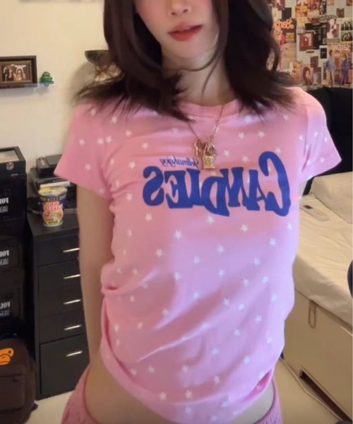 MAISON DE THERESE(メゾン ド テレーズ)の「フロント英字ロゴ スター星柄ショートtシャツ(Tシャツ/カットソー・レディース・BROWN/PINK/ホワイト・M)」の15枚目の写真
