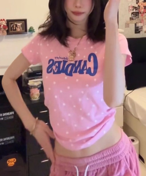 MAISON DE THERESE(メゾン ド テレーズ)の「フロント英字ロゴ スター星柄ショートtシャツ(Tシャツ/カットソー・レディース・BROWN/PINK/ホワイト・M)」の16枚目の写真