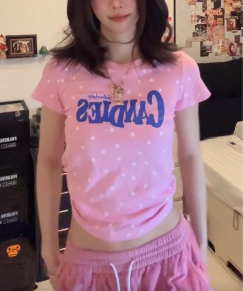MAISON DE THERESE(メゾン ド テレーズ)の「フロント英字ロゴ スター星柄ショートtシャツ(Tシャツ/カットソー・レディース・BROWN/PINK/ホワイト・M)」の18枚目の写真
