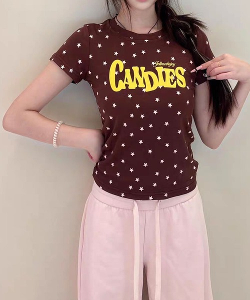 MAISON DE THERESE(メゾン ド テレーズ)の「フロント英字ロゴ スター星柄ショートtシャツ(Tシャツ/カットソー・レディース・BROWN/PINK/ホワイト・M)」の21枚目の写真