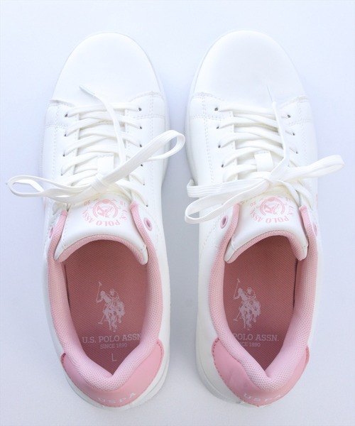U.S. POLO ASSN.(ユーエスポロアッスン)の「【U.S. POLO ASSN.】clear 別注 カジュアルスニーカー(スニーカー・レディース・ピンク/ゴールド・M/L)」の9枚目の写真
